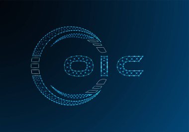 OIC düşük poli harfli logo vektör tasarımı. OIC düşük polyester logo tasarımı. Düşük polyester logo.