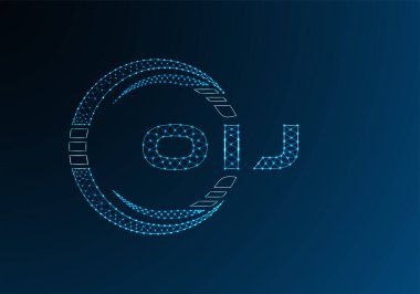 OIJ düşük poli harfli logo vektör tasarımı. OIJ düşük polyester logo tasarımı. Düşük polyester logo.