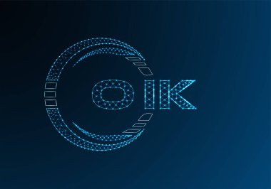 Tamam, düşük poli harfli logo vektör tasarımı. Tamam, alt polyester logo tasarımı. Düşük polyester logo.