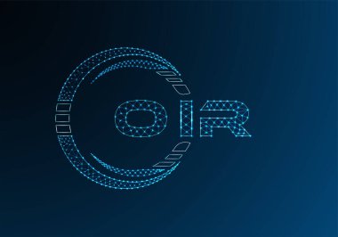 OIR düşük poli harfli logo vektör tasarımı. Alçak polyester logo tasarımı. Düşük polyester logo.