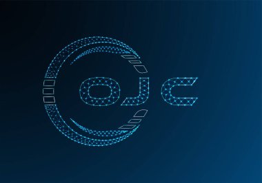 OJC düşük poli harfli logo vektör tasarımı. OJC düşük polyester logo tasarımı. Düşük polyester logo.