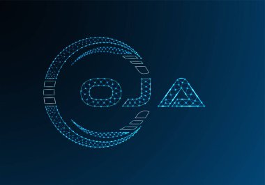 OJA düşük poli harfli logo vektör tasarımı. OJA düşük polyester logo tasarımı. Düşük polyester logo.