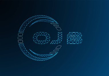 OJB düşük poli harfli logo vektör tasarımı. OJB düşük polyester logo tasarımı. Düşük polyester logo.