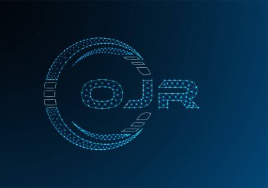 OJR düşük poli harfli logo vektör tasarımı. OJR düşük polyester logo tasarımı. Düşük polyester logo.