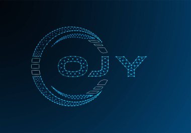 OJY düşük poli harfli logo vektör tasarımı. OJY düşük polyester logo tasarımı. Düşük polyester logo.