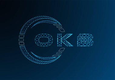 OKB düşük poli harfli logo vektör tasarımı. OKB düşük polyester logo tasarımı. Düşük polyester logo.