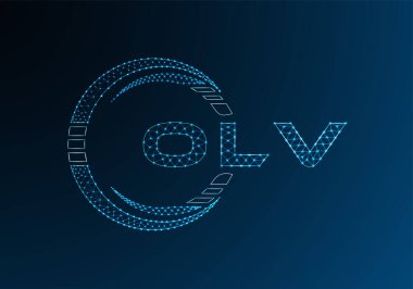 OLV düşük poli harfli logo vektör tasarımı. OLV düşük polyester logo tasarımı. Düşük polyester logo.