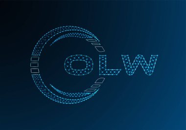 OLW düşük poli harfli logo vektör tasarımı. OLW düşük polyester logo tasarımı. Düşük polyester logo.