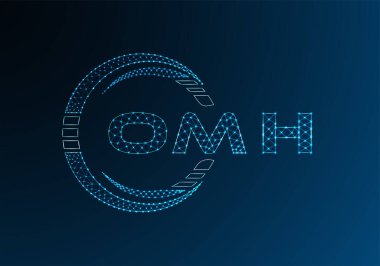 OMH düşük poli harfli logo vektör tasarımı. OMH düşük polyester logo tasarımı. Düşük polyester logo.