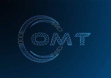 OMT düşük poli harfli logo vektör tasarımı. OMT düşük polyester logo tasarımı. Düşük polyester logo.