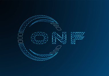 ONF düşük poli harfli logo vektör tasarımı. ONF düşük poli logo tasarımı. Düşük polyester logo.