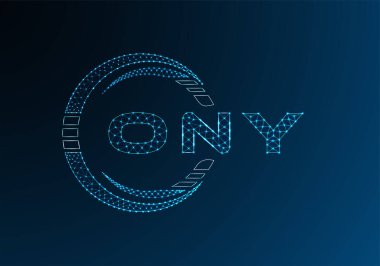 ONY düşük poli harfli logo vektör tasarımı. ONY düşük poli logo tasarımı. Düşük polyester logo.