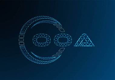 OOA düşük poli harfli logo vektör tasarımı. OOA düşük polyester logo tasarımı. Düşük polyester logo.