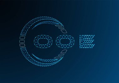 OOE düşük poli harfli logo vektör tasarımı. OOE düşük polyester logo tasarımı. Düşük polyester logo.