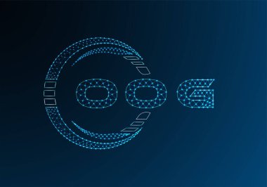 OOG düşük poli harfli logo vektör tasarımı. OOG düşük polyester logo tasarımı. Düşük polyester logo.