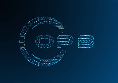 OPB düşük poli harfli logo vektör tasarımı. OPB düşük polyester logo tasarımı. Düşük polyester logo.