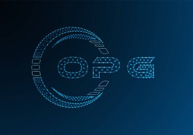 OPG düşük poli harfli logo vektör tasarımı. OPG düşük polyester logo tasarımı. Düşük polyester logo.