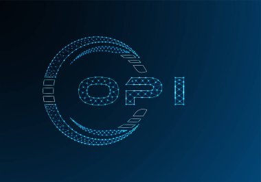 OPI düşük poli harfli logo vektör tasarımı. OPI düşük polyester logo tasarımı. Düşük polyester logo.