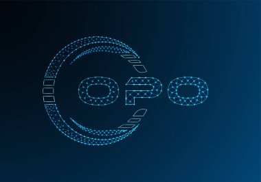 OPO düşük poli harfli logo vektör tasarımı. OPO düşük polyester logo tasarımı. Düşük polyester logo.