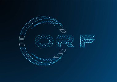 ORF düşük poli harfli logo vektör tasarımı. ORF düşük poli logo tasarımı. Düşük polyester logo.