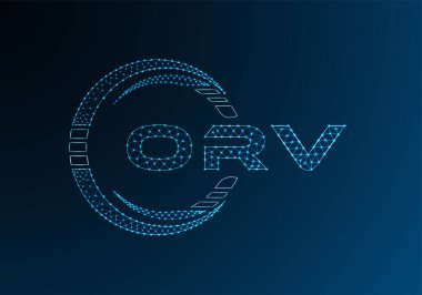 ORV düşük poli harfli logo vektör tasarımı. Ameliyathane alt poli logo tasarımı. Düşük polyester logo.