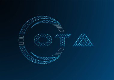 OTA düşük poli harfli logo vektör tasarımı. OTA düşük polyester logo tasarımı. Düşük polyester logo.