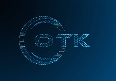 OTK düşük poli harfli logo vektör tasarımı. OTK alt polyester logo tasarımı. Düşük polyester logo.