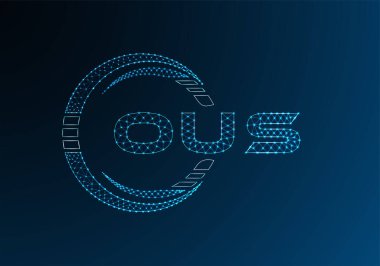 OUS düşük poli harfli logo vektör tasarımı. Daha düşük polyester logo tasarımı. Düşük polyester logo.