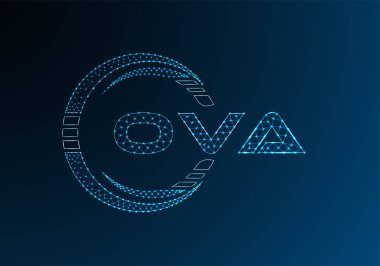 OVA düşük poli harfli logo vektör tasarımı. OVA düşük polyester logo tasarımı. Düşük polyester logo.