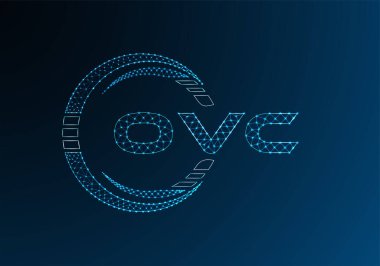 OVC düşük poli harfli logo vektör tasarımı. OVC düşük polyester logo tasarımı. Düşük polyester logo.