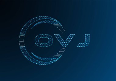 OVJ düşük poli harfli logo vektör tasarımı. OVJ düşük polyester logo tasarımı. Düşük polyester logo.