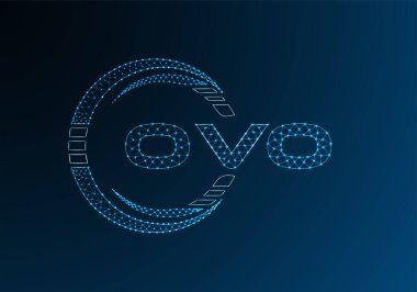OVO düşük poli harfli logo vektör tasarımı. OVO düşük polyester logo tasarımı. Düşük polyester logo.