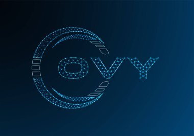 OVY düşük poli harfli logo vektör tasarımı. OVY düşük polyester logo tasarımı. Düşük polyester logo.