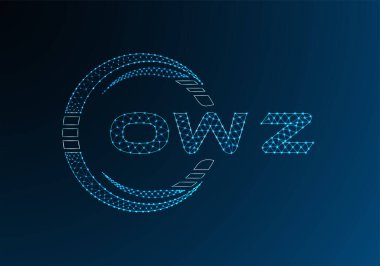 OWZ düşük poli harfli logo vektör tasarımı. OWZ düşük polyester logo tasarımı. Düşük polyester logo.