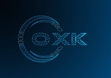 OXK düşük poli harfli logo vektör tasarımı. OXK düşük poli logo tasarımı. Düşük polyester logo.