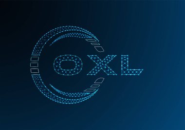 OXL düşük poli harfli logo vektör tasarımı. OXL düşük polyester logo tasarımı. Düşük polyester logo.