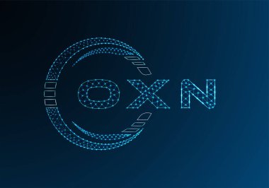 OXN düşük poli harfli logo vektör tasarımı. OXN düşük polyester logo tasarımı. Düşük polyester logo.