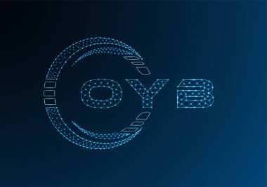 OYB düşük poli harfli logo vektör tasarımı. OYB düşük poli logo tasarımı. Düşük polyester logo.