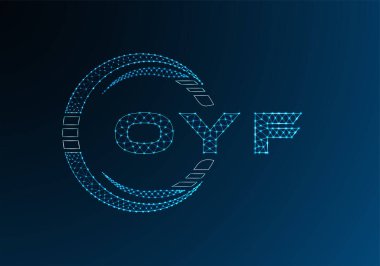 OYF düşük poli harfli logo vektör tasarımı. OYF düşük poli logo tasarımı. Düşük polyester logo.