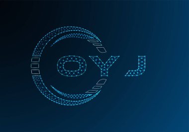 OYJ düşük poli harfli logo vektör tasarımı. OYJ düşük polyester logo tasarımı. Düşük polyester logo.