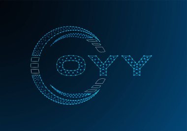 OYY düşük poli harfli logo vektör tasarımı. OYY düşük poli logo tasarımı. Düşük polyester logo.