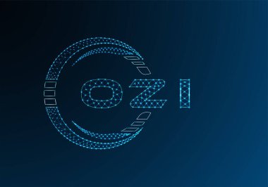 OZI düşük poli harfli logo vektör tasarımı. OZI düşük polyester logo tasarımı. Düşük polyester logo.