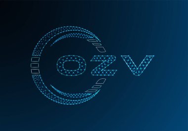 OZV düşük poli harfli logo vektör tasarımı. OZV düşük polyester logo tasarımı. Düşük polyester logo.