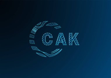 CAK düşük poli harfli logo vektör tasarımı. CAK düşük poli logo tasarımı. CAK benzersiz düşük polyester logo tasarımı.