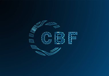 CBF düşük poli harfli logo vektör tasarımı. CBF düşük polyester logo tasarımı. CBF benzersiz düşük polyester logo tasarımı.