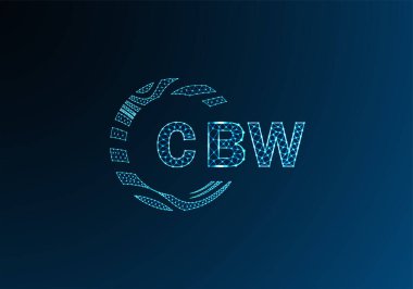 CBW düşük poli harfli logo vektör tasarımı. CBW düşük polyester logo tasarımı. CBW benzersiz düşük poli logo tasarımı.