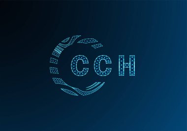 CCH düşük poli harfli logo vektör tasarımı. CCH düşük poli logo tasarımı. CCH benzersiz düşük poli logo tasarımı.
