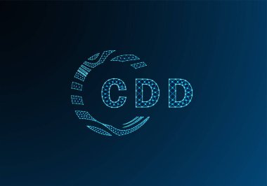 CDD düşük poli harfli logo vektör tasarımı. CDD düşük poli logo tasarımı. CDD benzersiz düşük polyester logo tasarımı.