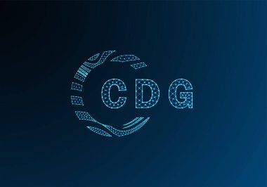 CDG düşük poli harfli logo vektör tasarımı. CDG düşük poli logo tasarımı. CDG benzersiz düşük polyester logo tasarımı.