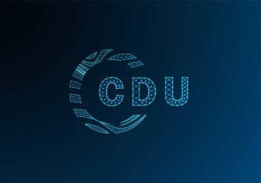 CDU düşük poli harfli logo vektör tasarımı. CDU düşük poli logo tasarımı. CDU benzersiz düşük poli logo tasarımı.